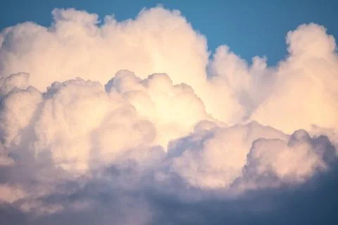 Lush white clouds in the blue sky Stock Photos