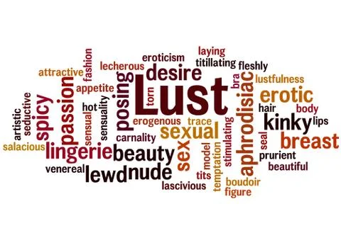 Lust, word cloud concept Stock Illustration
