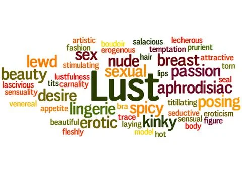 Lust, word cloud concept Stock Illustration