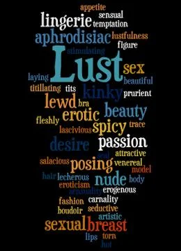 Lust, word cloud concept Stock Illustration