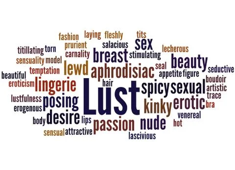 Lust, word cloud concept Stock Illustration