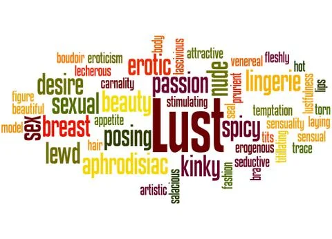 Lust, word cloud concept Stock Illustration