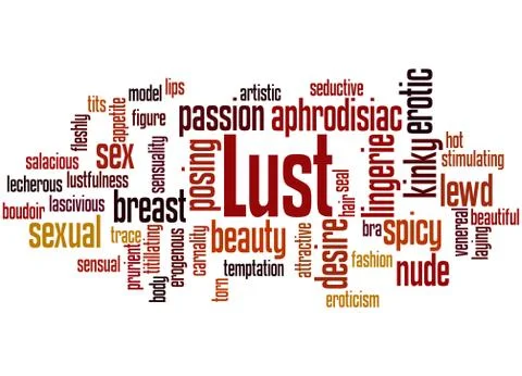 Lust, word cloud concept Stock Illustration