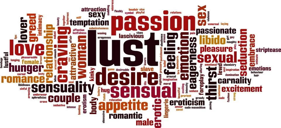 Lust word cloud Stock Illustration