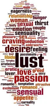Lust word cloud Stock Illustration