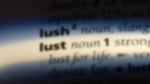 Lust word in a dictionary. Stock Footage 99563089