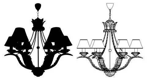 Luster Chandelier Vector 스톡 일러스트