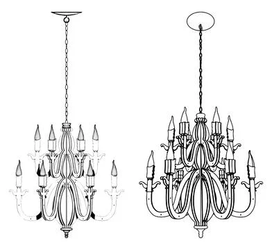 Luster Chandelier Vector Stockillustratie