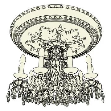 Luster Chandelier Vector 스톡 일러스트