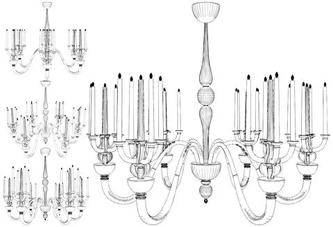 Luster Chandelier Vector Stock Illustration