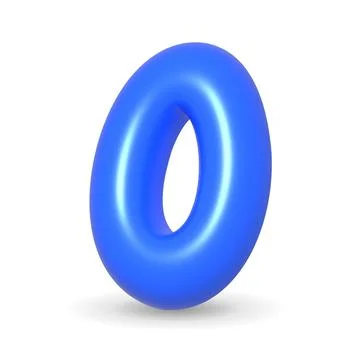 Lustrous blue balloon digit Zero Nil. 3d realistic design illustration. For.. Illustrazione stock