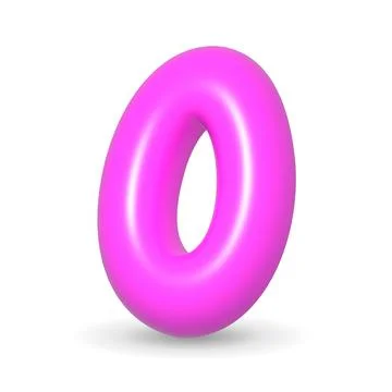 Lustrous Fuchsia balloon digit Zero Nil. 3d realistic design illustration. .. Illustrazione stock