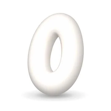 Lustrous white balloon number Zero Nil. 3d realistic design element. For an.. Illustrazione stock