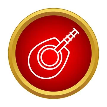 Lute instrument outlining on red circle icon Illustrazione stock