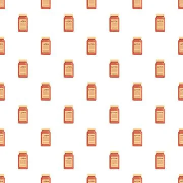 Lutein supplement bottles seamless pattern background Illustrazione stock