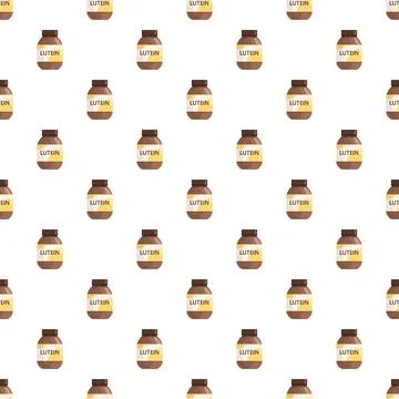 Lutein supplement bottles seamless pattern repeating health theme Stock Illustration