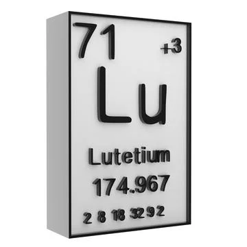Lutetium,Phosphorus on the periodic table of the elements on white blackgro.. Stock Illustration
