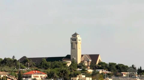 Lutheran complex Augusta Victoria on the Mount of Olives 動画素材 44148314