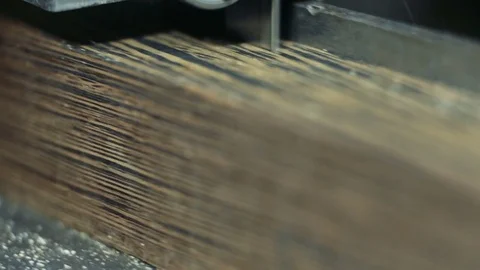 Luthier forms a billiard cue running on a band saw. Stock Footage 75950328