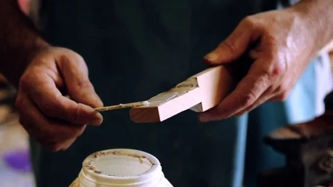 Luthier maker workshop Stock Footage 81490724