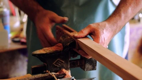 Luthier maker workshop Stock Footage 81490809