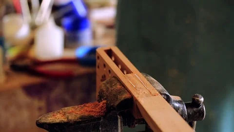 Luthier maker workshop Stock Footage 81490836