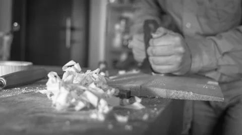 Luthier making a violin Stock Footage 56023439