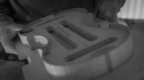 Luthier making a violin Stock Footage 56024292