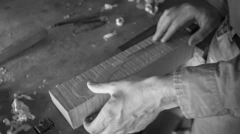 Luthier making a violin Stock Footage 56025710