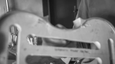 Luthier making a violin Stock Footage 56026580