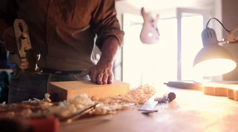 Luthier making a violin Stock Footage 56027939