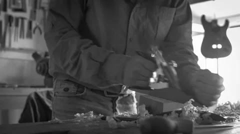 Luthier making a violin Stock Footage 56029518