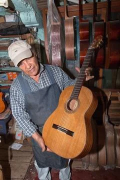 Luthier in Paracho, Mexico Stock Photos