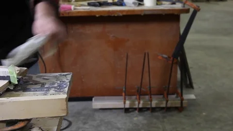 Luthier at work Stock Footage 74184131