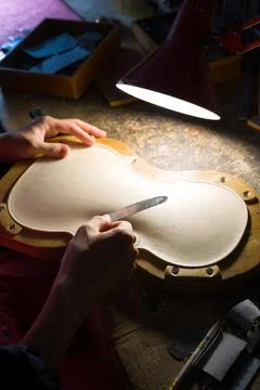 Luthier at work Stock Photos