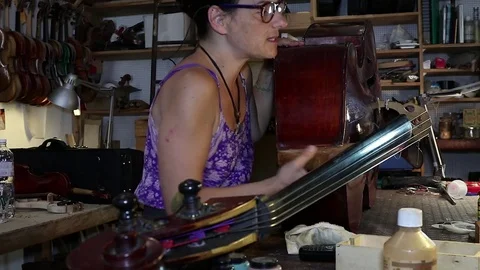Luthier Working In Workplace Stock Footage 83434255