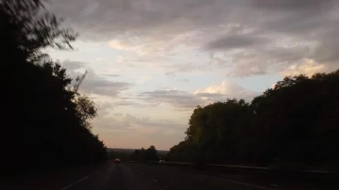 Luton to Bedford Window View of Highways and Traffic Car Travel Stock Footage 315062126