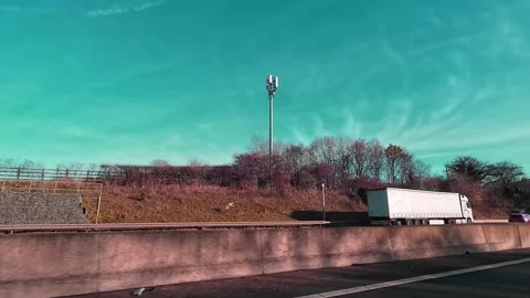 Luton to Birmingham Perry Barr Travel on British Motorways Stock Footage 322065553