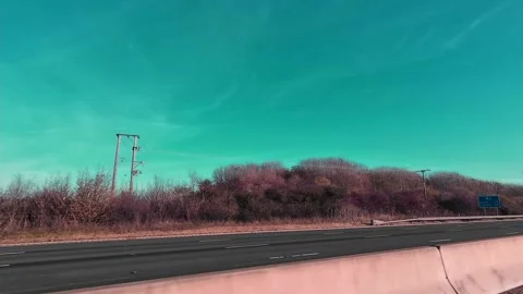 Luton to Birmingham Perry Barr Travel on British Motorways Video stock 322074341