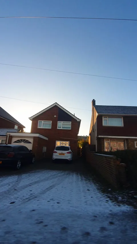 Luton City Street Vertical View During Ice Cold Sunny Day Stock Footage 326091702