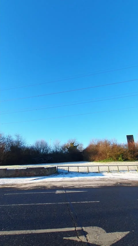 Luton City Street Vertical View During Ice Cold Sunny Day Stock Footage 326092285