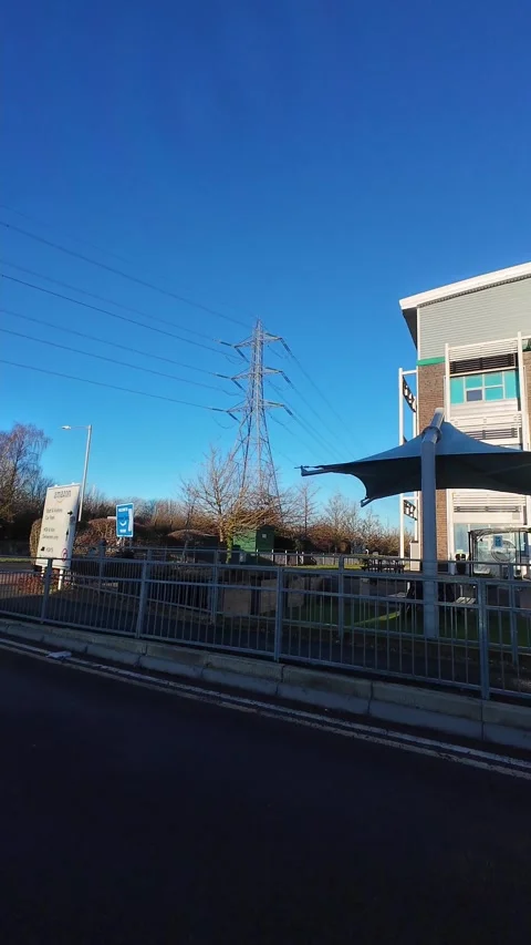 Luton City Street Vertical View During Ice Cold Sunny Day Stock Footage 326092402