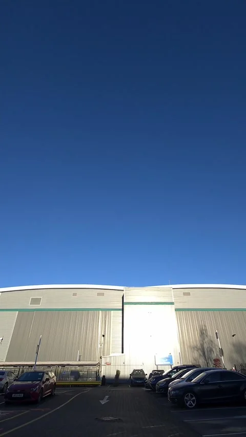 Luton City Street Vertical View During Ice Cold Sunny Day Stock Footage 326092453