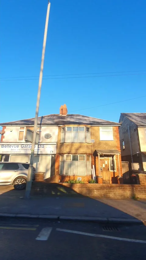 Luton City Street Vertical View During Ice Cold Sunny Day Stock Footage 326092575
