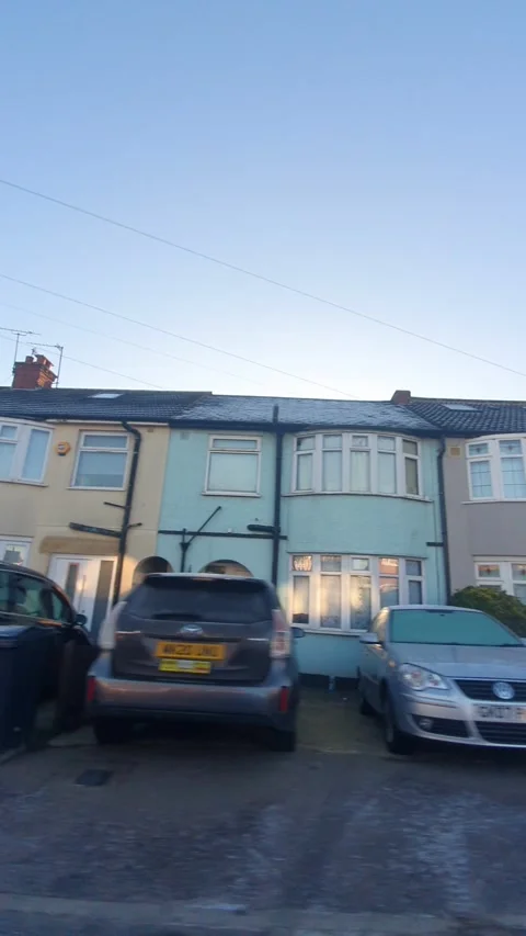 Luton City Street Vertical View During Ice Cold Sunny Day Stock Footage 326094065