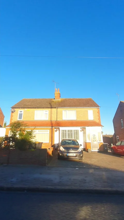 Luton City Street Vertical View During Ice Cold Sunny Day Stock Footage 326094085