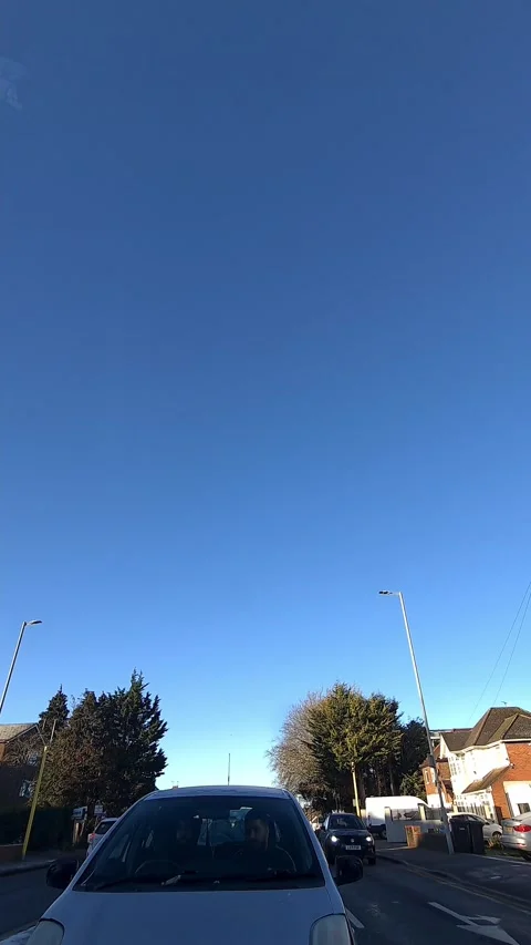 Luton City Street Vertical View During Ice Cold Sunny Day Stock Footage 326094564