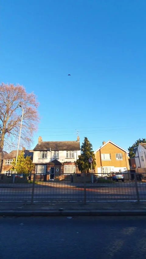Luton City Street Vertical View During Ice Cold Sunny Day Stock Footage 326094802