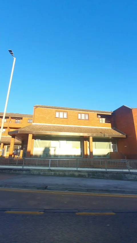 Luton City Street Vertical View During Ice Cold Sunny Day Stock Footage 326099962
