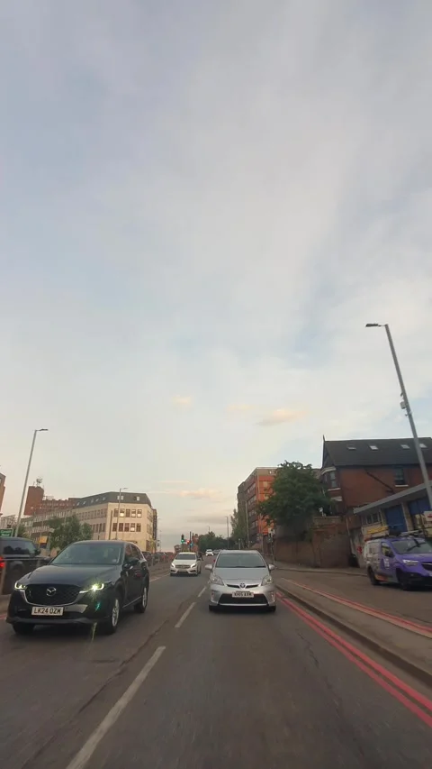 Luton City Street View Vertical Footage with Car Mounted Camera Stock Footage 316136102